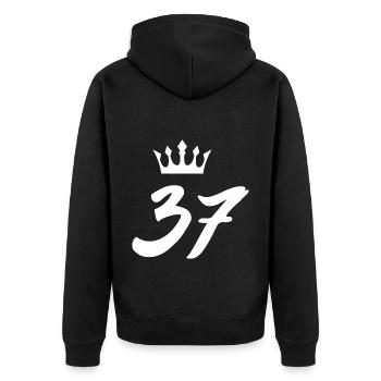 37 Couronne numérique - Veste à capuche bio Premium Unisexe - noir - Dos - Nico (187cm)