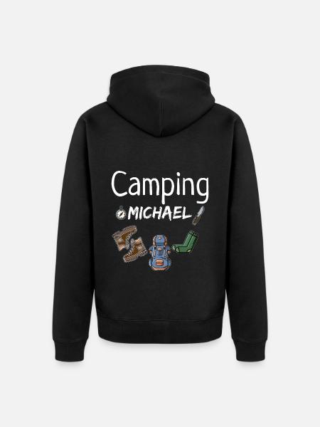 Camping Michael Camper Geschenk - Unisex Premium Bio Zip Hoodie - Schwarz