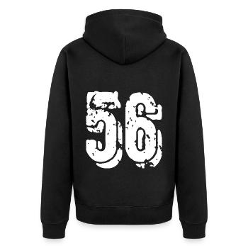 56 Number jersey - Unisex Premium Organic Zip Hoodie - black - Back - Nico (187cm)