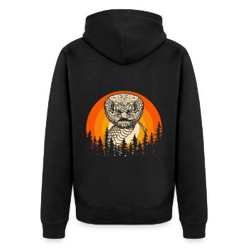 Snake retro vintage - Unisex Premium Organic Zip Hoodie - black - Back - Nico (187cm)