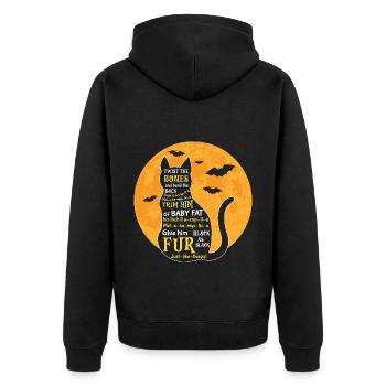 Halloween Katze Hexe - Unisex Premium Bio Zip Hoodie - Schwarz - Hinten - Nico (187cm)