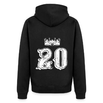Couronne de 20 chiffres - Veste à capuche bio Premium Unisexe - noir - Dos - Nico (187cm)