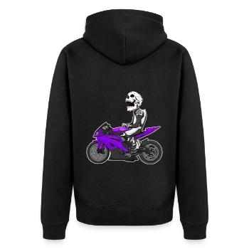 Moto Lifestyle / Moto / Moto motard - Veste à capuche bio Premium Unisexe - noir - Dos - Nico (187cm)