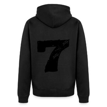 7 Maillot numéro - Veste à capuche bio Premium Unisexe - noir - Dos - Nico (187cm)