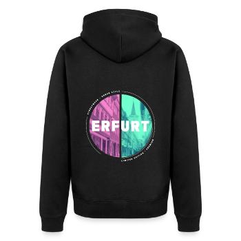 Erfurt Germany City Skyline Home Love - Unisex Premium Organic Zip Hoodie - black - Back - Nico (187cm)