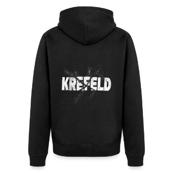 Krefeld Allemagne Ville Police Grunge Splash - Veste à capuche bio Premium Unisexe - noir - Dos - Nico (187cm)