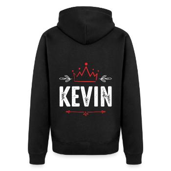 Kevin - Unisex Premium Bio Zip Hoodie - Schwarz - Hinten - Nico (187cm)