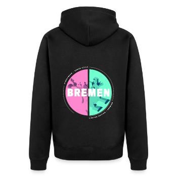 Brême Allemagne Ville Skyline Accueil Amour - Veste à capuche bio Premium Unisexe - noir - Dos - Nico (187cm)