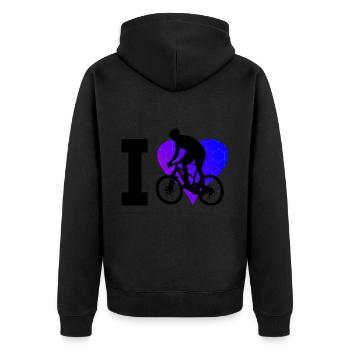 MTB Women Mountain Bike Cycling Cycling - Unisex Premium Organic Zip Hoodie - black - Back - Nico (187cm)
