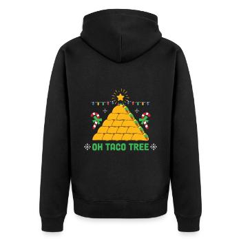 Oh Taco Tree Food Taco Christmas Tree - Unisex Premium Bio Zip Hoodie - Schwarz - Hinten - Nico (187cm)