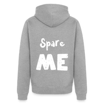 Spare Me - Bowling - Unisex Premium Bio Zip Hoodie - Grau meliert - Hinten - Nico (187cm)