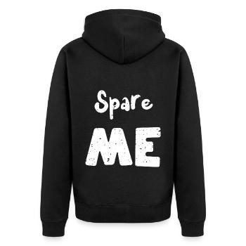 Spare Me - Bowling - Unisex Premium Bio Zip Hoodie - Schwarz - Hinten - Nico (187cm)
