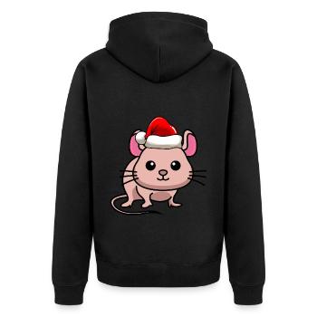 Mouse Comic Christmas - Unisex Premium Organic Zip Hoodie - black - Back - Nico (187cm)