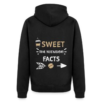 Valeur nutritive du thé sucré - Café - Veste à capuche bio Premium Unisexe - noir - Dos - Nico (187cm)
