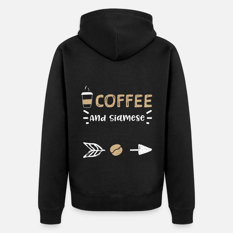 Café Et Siamois - Café - Veste à capuche bio Premium Unisexe - noir
