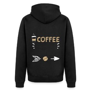 Coffee - Coffee - Unisex Premium Bio Zip Hoodie - Schwarz - Hinten - Nico (187cm)
