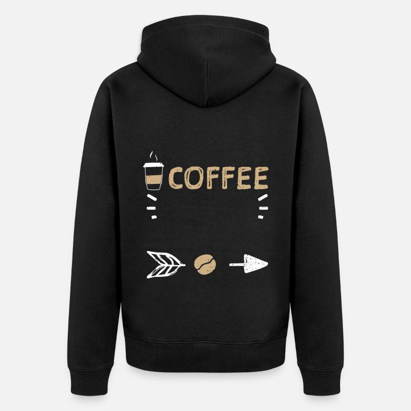 Café - Café - Veste à capuche bio Premium Unisexe - noir
