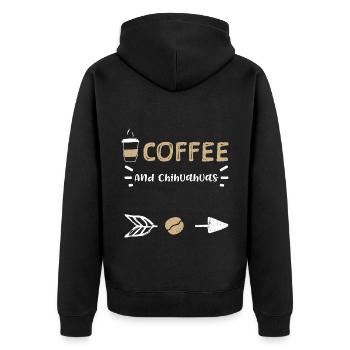 Coffee And Chihuahuas - Coffee - Unisex Premium Bio Zip Hoodie - Schwarz - Hinten - Nico (187cm)