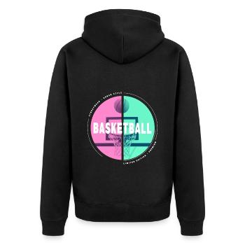 Basketteur Basketteur Basket Dunking Sport Vintage - Veste à capuche bio Premium Unisexe - noir - Dos - Nico (187cm)