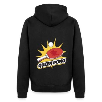 Queen Pong Outfit Tennis de Table Batte Ping-Pong - Veste à capuche bio Premium Unisexe - noir - Dos - Nico (187cm)