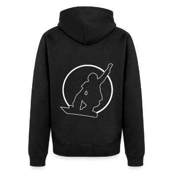 Cercle - Snowboard - (3) - Veste à capuche bio Premium Unisexe - noir - Dos - Nico (187cm)