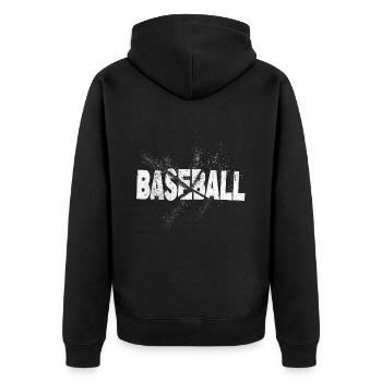 Joueur de baseball Police Grunge Splash - Veste à capuche bio Premium Unisexe - noir - Dos - Nico (187cm)