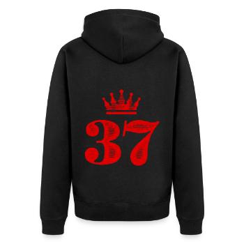 37 Nombre Couronne - Veste à capuche bio Premium Unisexe - noir - Dos - Nico (187cm)