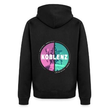 Koblenz Germany City Skyline Home Love - Unisex Premium Organic Zip Hoodie - black - Back - Nico (187cm)