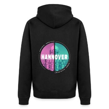 Hanovre Allemagne Ville Skyline Home Love - Veste à capuche bio Premium Unisexe - noir - Dos - Nico (187cm)