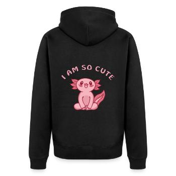 mignon bébé axolotl salamandre à queue aquariophile - Veste à capuche bio Premium Unisexe - noir - Dos - Nico (187cm)