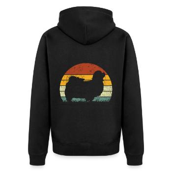 Epagneul Tibétain Chien Vintage Rétro - Veste à capuche bio Premium Unisexe - noir - Dos - Nico (187cm)
