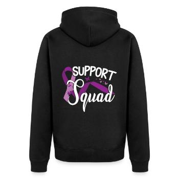 Epilepsy Support - Unisex Premium Organic Zip Hoodie - black - Back - Nico (187cm)