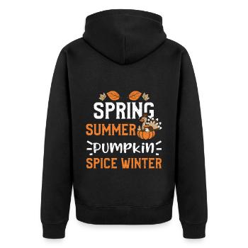 Printemps Eté Citrouille Spice Hiver - Veste à capuche bio Premium Unisexe - noir - Dos - Nico (187cm)