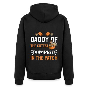 Papa de la citrouille la plus mignonne de T... - Veste à capuche bio Premium Unisexe - noir - Dos - Nico (187cm)