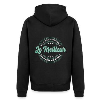 Le Meilleur Beau-Père Du Monde - Veste à capuche bio Premium Unisexe - noir - Dos - Nico (187cm)