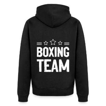 Équipe de boxe - Veste à capuche bio Premium Unisexe - noir - Dos - Nico (187cm)