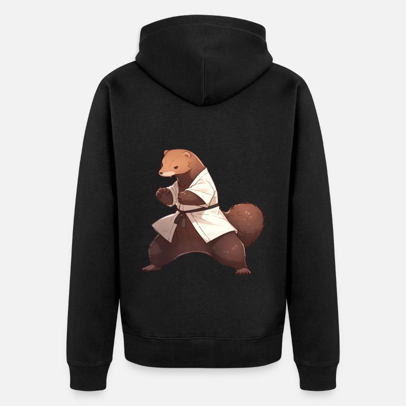 Mangouste de judo - Veste à capuche bio Premium Unisexe - noir