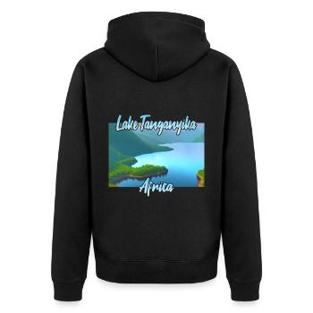 Lac tanganyika - Veste à capuche bio Premium Unisexe - noir - Dos - Nico (187cm)