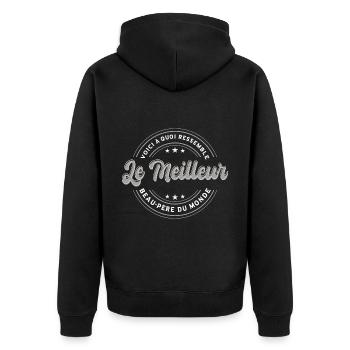 Beau-Pere Cadeau - Veste à capuche bio Premium Unisexe - noir - Dos - Nico (187cm)