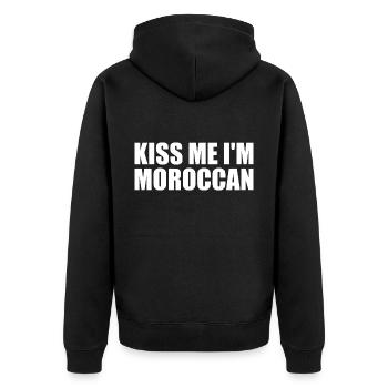 Kiss me im moroccan - maroc - Veste à capuche bio Premium Unisexe - noir - Dos - Nico (187cm)