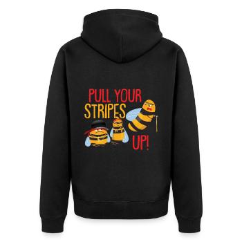 Funny Boys Bee Costume Funny Beekeeper - Unisex Premium Organic Zip Hoodie - black - Back - Nico (187cm)