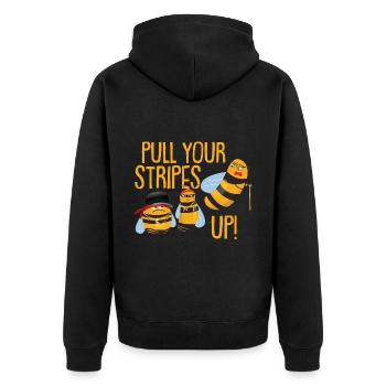 Funny Bumblebees Kids Outfit - Unisex Premium Organic Zip Hoodie - black - Back - Nico (187cm)