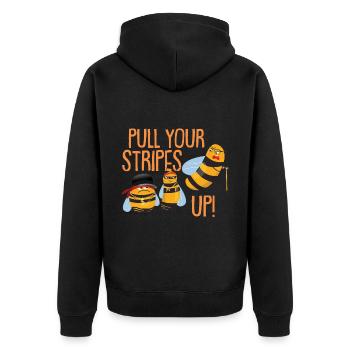 Imker | Imkerei | Honigbiene | Kinder - Unisex Premium Bio Zip Hoodie - Schwarz - Hinten - Nico (187cm)