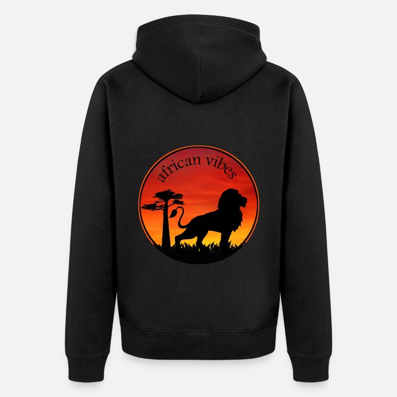 Lion 1 - Veste à capuche bio Premium Unisexe - noir