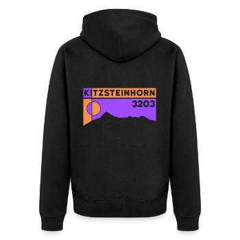 Kitzsteinhorn Hohe Tauern Bergtour Wandern Kaprun - Unisex Premium Bio Zip Hoodie - Schwarz - Hinten - Nico (187cm)