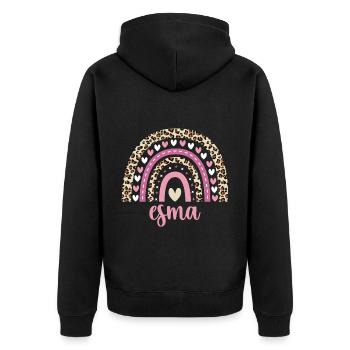 Esma Regenbogen Name Geburtstag Esma - Unisex Premium Bio Zip Hoodie - Schwarz - Hinten - Nico (187cm)