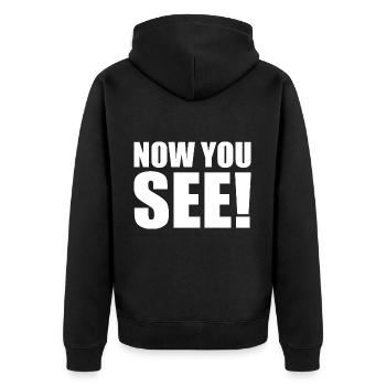 Now you see - Unisex Premium Organic Zip Hoodie - black - Back - Nico (187cm)