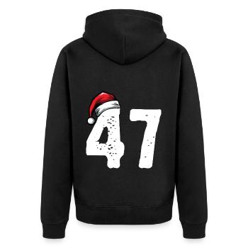 47 Numéro Noël - Veste à capuche bio Premium Unisexe - noir - Dos - Nico (187cm)