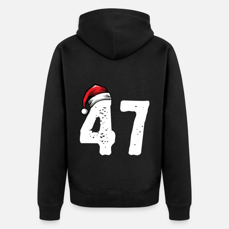 47 Numéro Noël - Veste à capuche bio Premium Unisexe - noir