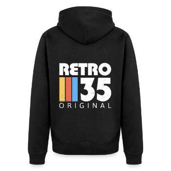 Vintage 1935 Geburtstag Retro Geschenk - Unisex Premium Bio Zip Hoodie - Schwarz - Hinten - Nico (187cm)